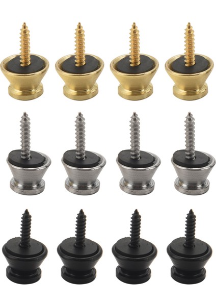 12PCS Gitar Kayış Düğmeleri Kilit Pimleri Akustik Gitar, Elektro Gitar, Bas, Ukulele Için Gitar Metal Kayış Düğmeleri (Yurt Dışından)