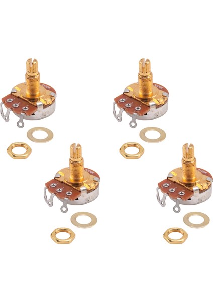 Şaft Tam Metrik Boyutlu Kontrol Potları A500K Sesli Konik Potansiyometreler Elektro Gitar Bas Için Pot (Set 4) (Yurt Dışından)