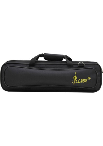 Lade 16 Delik 17 Delik Flüt Kılıfı Oxford Kumaş Flüt Torbası Pamuklu Çanta Omuz Kayışı Flüt Depolama Çantası (Siyah) (Yurt Dışından)