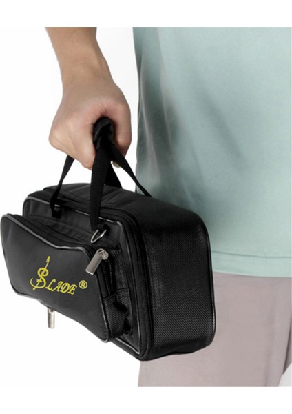 Lade 16 Delik 17 Delik Flüt Kılıfı Oxford Kumaş Flüt Torbası Pamuklu Çanta Omuz Kayışı Flüt Depolama Çantası (Siyah) (Yurt Dışından) modelleri