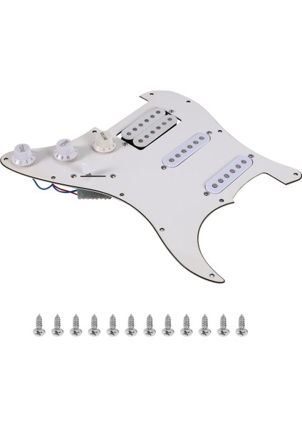Elektro Gitar Pickguard Pikapları Yüklü Önceden Kablolanmış Çizik Plakası Montajı 11 Delik Beyaz (Yurt Dışından) modelleri
