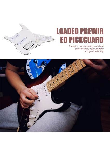 Elektro Gitar Pickguard Pikapları Yüklü Önceden Kablolanmış Çizik Plakası Montajı 11 Delik Beyaz (Yurt Dışından) indirimleri