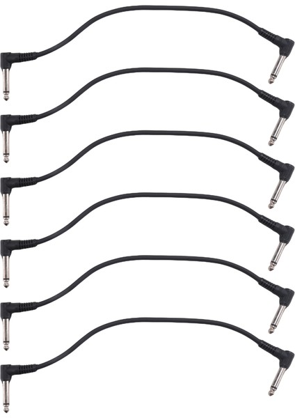 6pcs 6 Inç Gitar Yama Kabloları, Siyah Gitar Pedal Kablo Efekt Kablosu, 1/4 Inç Ts Sağ Açılı Gitar Yama Kablosu (Yurt Dışından)