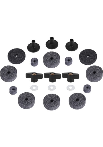 21 Pcs Zil Keçeleri Hi-Hat Debriyaj Keçe Çemberi Stand Kılıfları Temel Kanat Somunları ve Drum Grisi Için Zil Yıkayıcısı (Yurt Dışından)