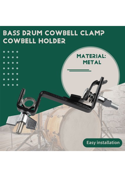 Bas Drum Cowbell Kelepçesi Inek Tutucu Aksesuarları, Davul Davulcu Enstrümanı Için Perküsyon Montaj Braketi L Çubuk Olmadan (Yurt Dışından) fırsatları