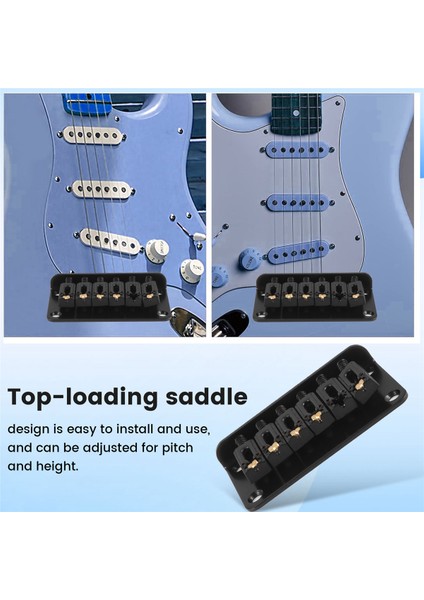 Hardtail Gitar Köprüsü Gövdesi 6 Telli Elektrik Parçaları Siyah (Yurt Dışından) indirimleri
