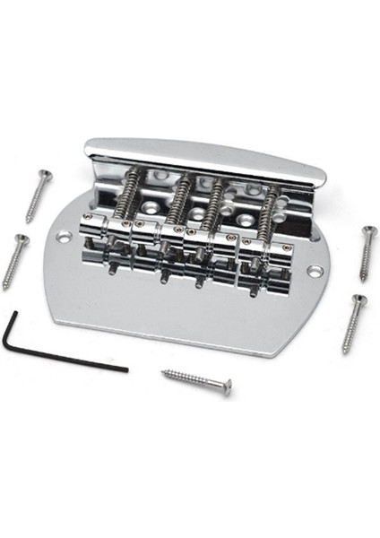 Elektro Gitar Çekme Plakası Pb Bas Köprüsü 4-String Yarı Düzenle Büyük Bas Alt Sele Düz Kodu Metal Çekme Plakası (Yurt Dışından)