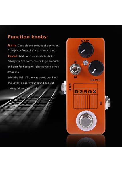 Mosky D250X Mini Overdrive Preamp Gitar Etki Pedalı Gerçek Baypas Anahtarı (Yurt Dışından) modelleri