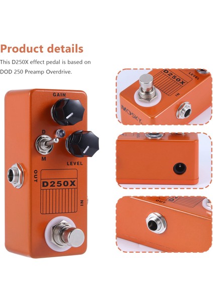 Mosky D250X Mini Overdrive Preamp Gitar Etki Pedalı Gerçek Baypas Anahtarı (Yurt Dışından) indirimleri