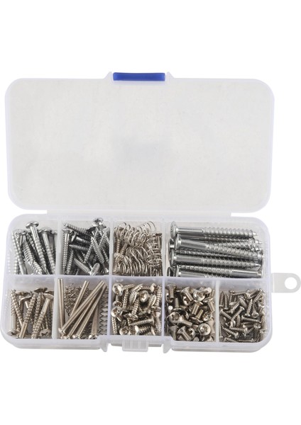 204 Pcs Gitar Vida Kiti 9 Türler Çeşitli Elektro Gitar Köprüsü Pickup Pickup Için Yaylar ile Set (Yurt Dışından)