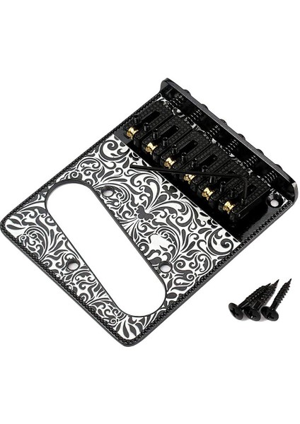 Metal Oyma Elektro Gitar Eyer Köprüsü Pikap Yuvası Telecaster Gitar Değiştirmeleri Için Set, Siyah (Yurt Dışından) indirimleri