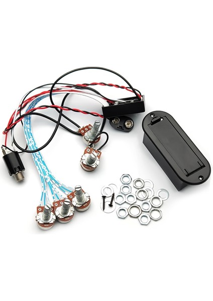 3 Bant Eq Preamp Devre Gitar Aktif Bas Gitar Pickup Için Çift Potansiyometre 5 Kontrol Kuşları Gitar Pikap Kontrolü (Yurt Dışından)
