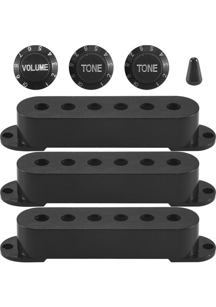 3pcs Dayanıklı Gitar Pikap Kapağı Hacim Tonu Düğmeleri Anahtar Ipucu Seti, Siyah (Yurt Dışından) fiyatları