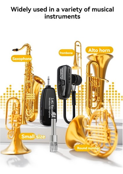 Saksafon Kablosuz Mikrofon Sistemi, Rüzgar Enstrümanları Için 2.4g Verici ve Alıcı, 164FT Aralık, Fiş ve Oyun (Yurt Dışından) fırsatları