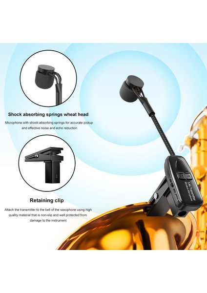Saksafon Kablosuz Mikrofon Sistemi, Rüzgar Enstrümanları Için 2.4g Verici ve Alıcı, 164FT Aralık, Fiş ve Oyun (Yurt Dışından) indirimleri