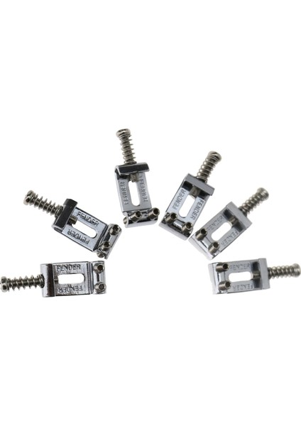Çamurluk Elektro Gitar Için 6 Yedek Chrome Tremolo Köprü Saddles Seti (Yurt Dışından)