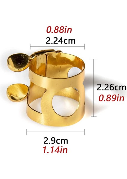 Alto Sax Ligature Harfaner Çift Vidalar Saksafon Ağızlık Için Pirinç Ligatür, Altın (Yurt Dışından) fiyatları