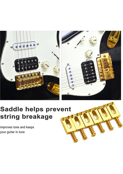 10.5mm Gitar Tremolo Köprü Çamurluk Stratocaster Strat Telecaster Için Saddles Tele Elektro Gitar Aksesuarları, Altın (Yurt Dışından) indirimleri