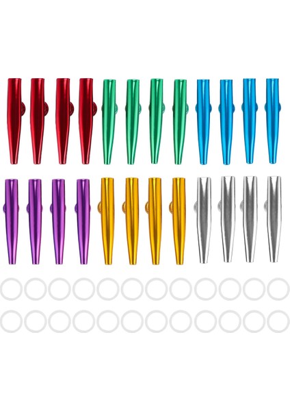 24 Pack 24 Pack Metal Kazoos Kazoo Flüt Diyaframları 6 Renk, Ukulele, Keman, Gitar, Piyano Için Iyi Bir Arkadaş (Yurt Dışından)