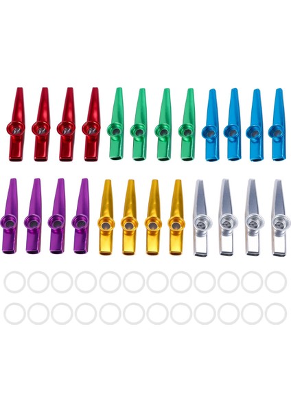 24 Pack 24 Pack Metal Kazoos Kazoo Flüt Diyaframları 6 Renk, Ukulele, Keman, Gitar, Piyano Için Iyi Bir Arkadaş (Yurt Dışından) modelleri
