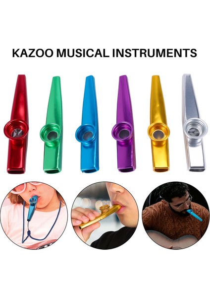 24 Pack 24 Pack Metal Kazoos Kazoo Flüt Diyaframları 6 Renk, Ukulele, Keman, Gitar, Piyano Için Iyi Bir Arkadaş (Yurt Dışından) fırsatları