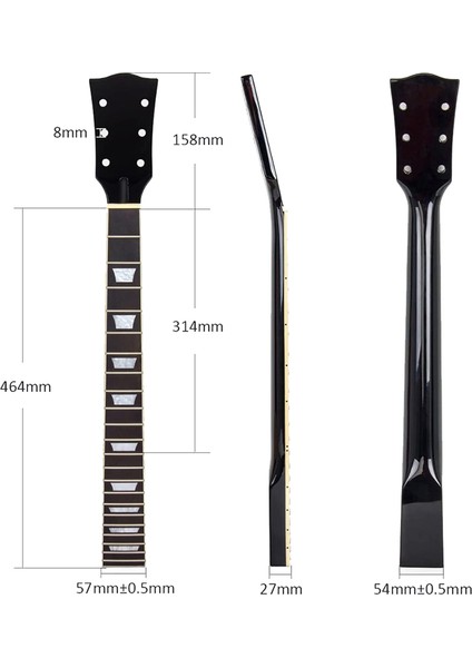 22 Frets Elektrik Gibi Gibi Gibi Yedekleyici Için Elektik Gibi Boyun Kürek Kişisi Klavye (Yurt Dışından) modelleri