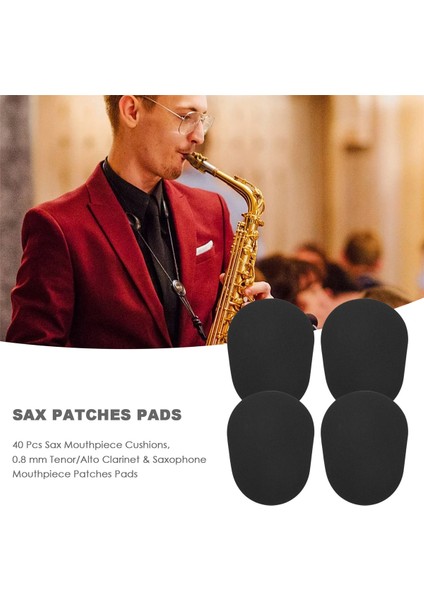 40 Pcs Sax Mevrespiye Yastıkları, 0.8 mm Tenor/alto Klarnet ve Saksafon Ağız Yamaları Pedler (Yurt Dışından) fırsatları