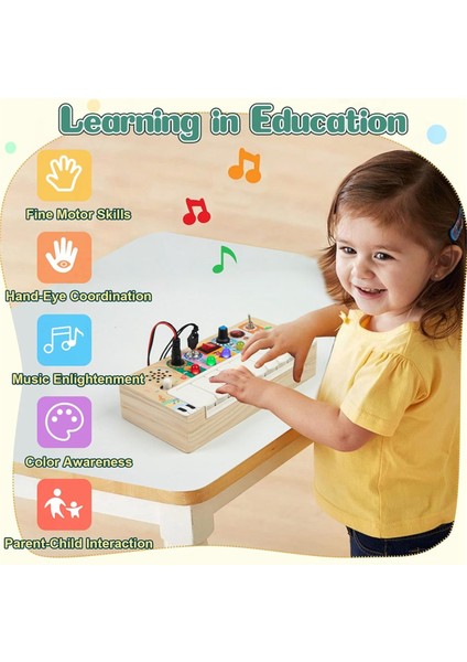 Meşgul Kurucu Yürümeye Başlayan Oyuncaklar, Çocuk Duyusal Oyuncakları Müzik ve LED Işık Anahtarları, Ahşap Oyuncaklar Işık Switch Oyuncakları (Yurt Dışından) modelleri
