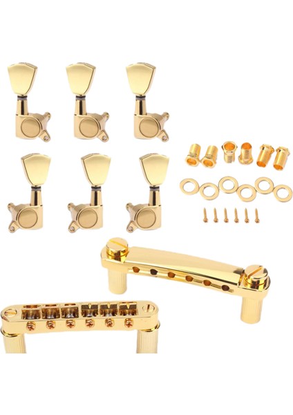 GB Lp Tarzı Elektro Gitar Için Bir Set Gold String Saddle Tundle-O-Matic Köprüsü ve Kuyruk Yayını (Yurt Dışından)