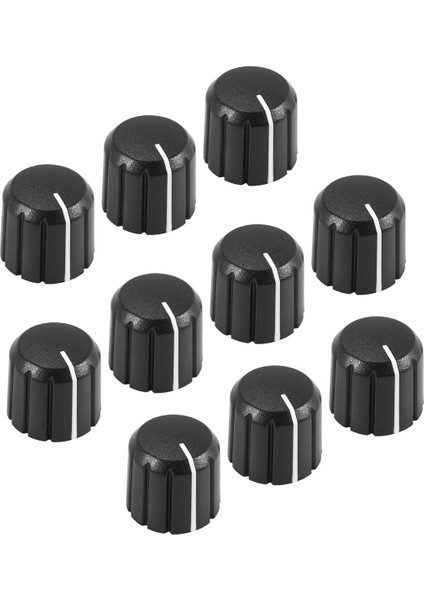 10PCS Elektro Gitar Hacim Tonu Düğmeleri Için Potansiyometre Kontrol Düğmeleri Siyah D Tip 6mm (Yurt Dışından)