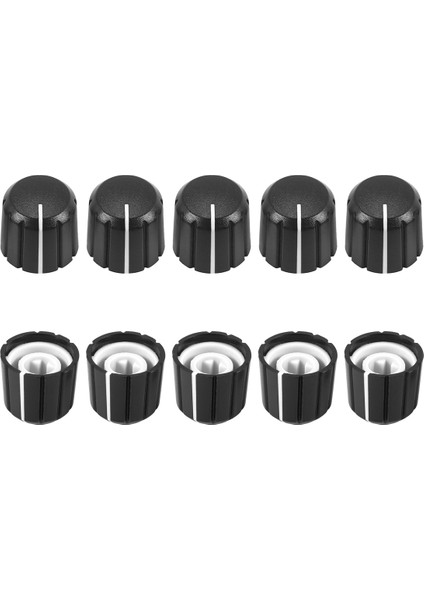 10PCS Elektro Gitar Hacim Tonu Düğmeleri Için Potansiyometre Kontrol Düğmeleri Siyah D Tip 6mm (Yurt Dışından) modelleri