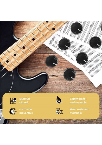10PCS Elektro Gitar Hacim Tonu Düğmeleri Için Potansiyometre Kontrol Düğmeleri Siyah D Tip 6mm (Yurt Dışından) indirimleri