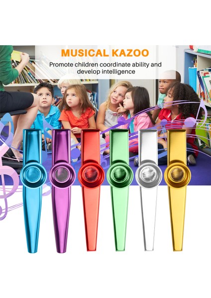 6 Renk Metal Kazoo Müzik Aletleri Seti Bir Gitar Için Iyi Arkadaş Ukulele Ukulele Çocuklar Için Harika Hediye Müzik Severler (Yurt Dışından) fırsatları