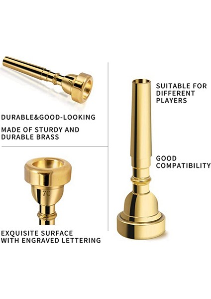 3 Paket Trompet Ağızlığı 3c 5c 7c Trompet Aksesuarları, Yeni Başlayanlar Için Pirinç Trompet Ağızlık (Altın) (Yurt Dışından) fırsatları