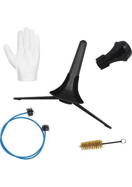 Pirinç Trompet Aksesuarları Braket Braketi + Sabit + Halat Fırçası + Piston Fırçası + Eldivenler (Yurt Dışından) fiyatları