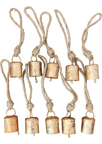 10 Adet Vintage Asılı Çanlar Noel Dekorasyonları Ev Dekoru Için Çan, Inek Çanları Ip Stili ile Dekorasyon B (Yurt Dışından) indirimleri