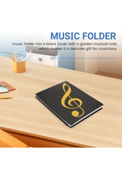 Notalar Klasörü, 60 Sayfa, Notalar/tutucu, Mektup Boyutuna Uyuyor A4, Wribable &amp; Susunable Koro Klasörü (Siyah) (Yurt Dışından) fırsatları