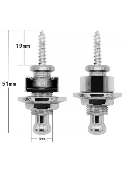 Premium Gitar Kayış Kilitleri ve Düğmeleri Güvenlik Hızlı Serbest Bırakma Straplocks Kayış Tutucu Sistemi Nikel (2 Paket) (Yurt Dışından) fiyatları