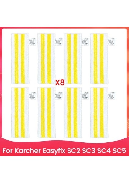 Karcher Sc2 Sc3 Sc4 Sc5 El Süpürgesi Için 8 Adet Buharlı Paspas Bezi (Yurt Dışından)