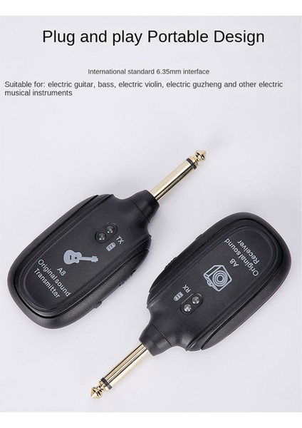 Ses Kablosuz Vericisi ve Alıcı Gitar Kablosuz Pikaplı Gitar Bas Elektrikli Keman Kablosuz Alıcılık Sistemi (Yurt Dışından)
