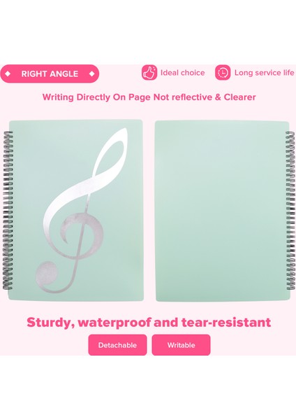 Notalar Klasörü, 60 Sayfa Kapasite, Notalar/tutucu, Mektup Boyutuna Uyuyor A4, Wribable &amp; Sepetilebilir (Yeşil) (Yurt Dışından) indirimleri