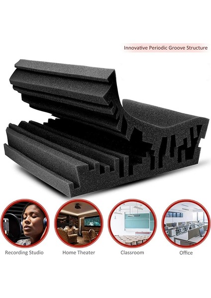 24PCS Studio Akustik Köpük Panelleri Ses Geçirmez Sünger Davul Ktv Oda Emilim Tedavisi Poliüretan Duvar Ses Köpük Ped (Yurt Dışından) fiyatları