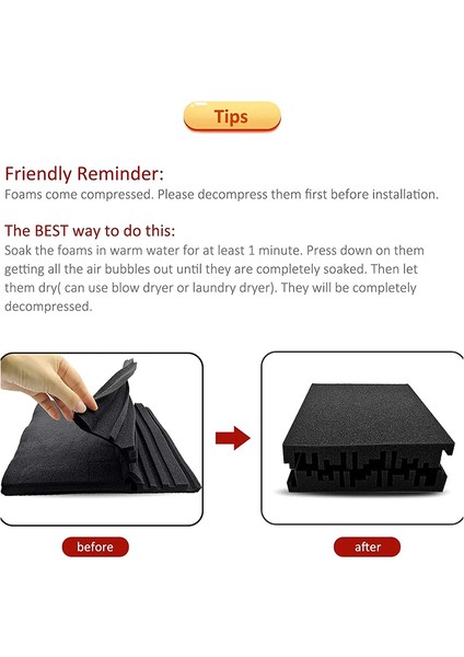 24PCS Studio Akustik Köpük Panelleri Ses Geçirmez Sünger Davul Ktv Oda Emilim Tedavisi Poliüretan Duvar Ses Köpük Ped (Yurt Dışından) fırsatları