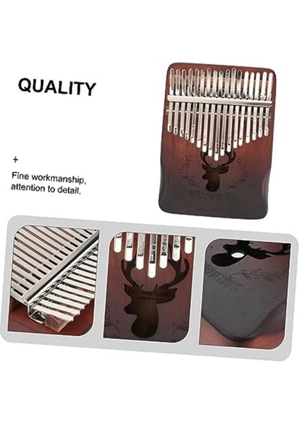Cega 17 Keys Kalimba Cep Başparmak Piyano Kahve Başparmak Piyano Başparmak Enstrüman Elektrik Başparmak Piyano Çocuk Parmak Piyano, Akasya Ahşap (Yurt Dışından) fırsatları