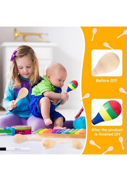 20PCS Dıy Ahşap Maracas Çocuklar Için, Meksika Fiesta Partisi Için Mini Maracas 12 Adet Çok Renkli Kalemlerle Iyilik Yapıyor, Parti (Yurt Dışından) fiyatları