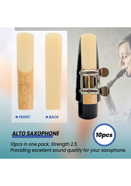 10PCS/ Box Eb Alto Saksafon Reeds Saksoz Reeds Güç 2.5 Ahşap Rüzgar Enstrümanı Parçalar ve Aksesuarlar (Yurt Dışından) indirimleri