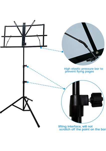 Taşınabilir Müzik Stand 2 Içinde 1 Çift Kullanım Katlanır Nefes Stand Masaüstü Kitap Stand Müzik Gitar Parçaları Aksesori (Yurt Dışından) indirimleri