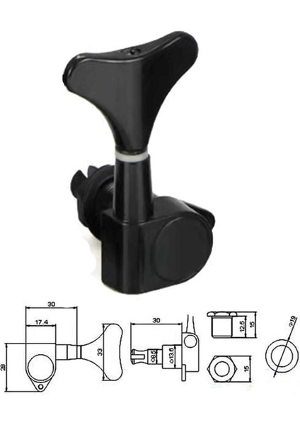 2+2 Mühürlü Bas Gitar Ayarlama Pegs Keys 2R2L Makine Kafa Tuner Hassas Bas ve Caz Bas, Siyah (Yurt Dışından) indirimleri