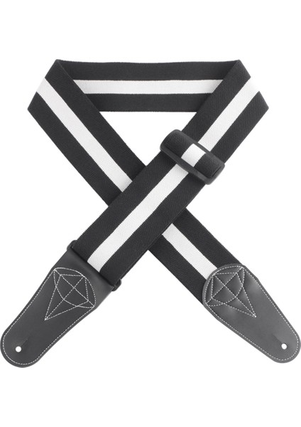 Gitar Kayışı Elektro Gitar Bas Kayışları Yumuşak Ayarlanabilir Akustik Gitar Kayışı Siyah+Beyaz (Yurt Dışından)