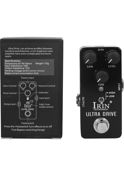 Irin Efekt Elektro Gitar Etkisi Pedalı True Bypass Pedal Metal Muhafaza Gitar Aksesuarları (Ultra Sürücü) (Yurt Dışından) fırsatları